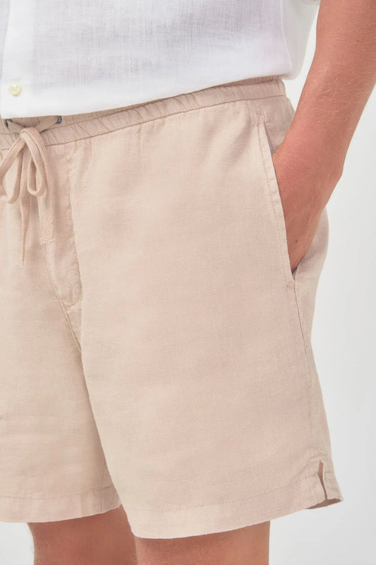 Beige Linen Shorts